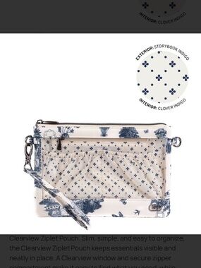 Clearview Ziplet Pouch - in Storybook  Indigo